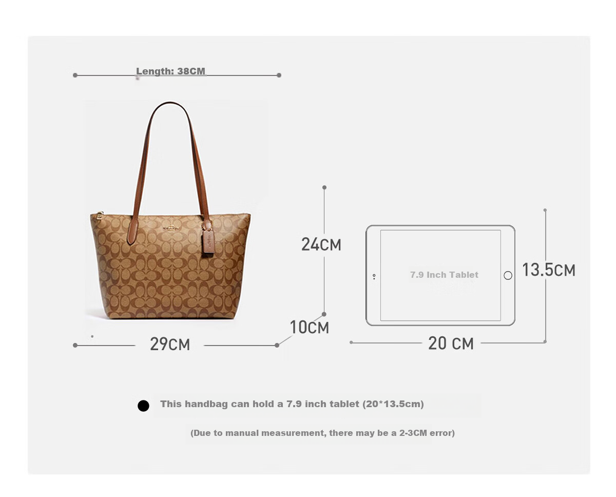 COACH Fiona 24 Women's Tote Shoulder Bag Brown CBT18 Gift 2
