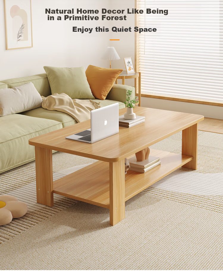 Gupujia Coffee Table, Simple Modern Sofa Side Table with Storage, Double-Layer Small Tea Table for Small Apartments And Balcony 2