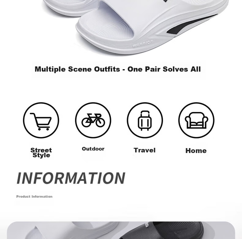 Huili Solid Color Indoor/outdoor Men's Thick-Soled Squishy Non-Slip Lightweight Sandals HL39831 Khaki Size 46-47 3