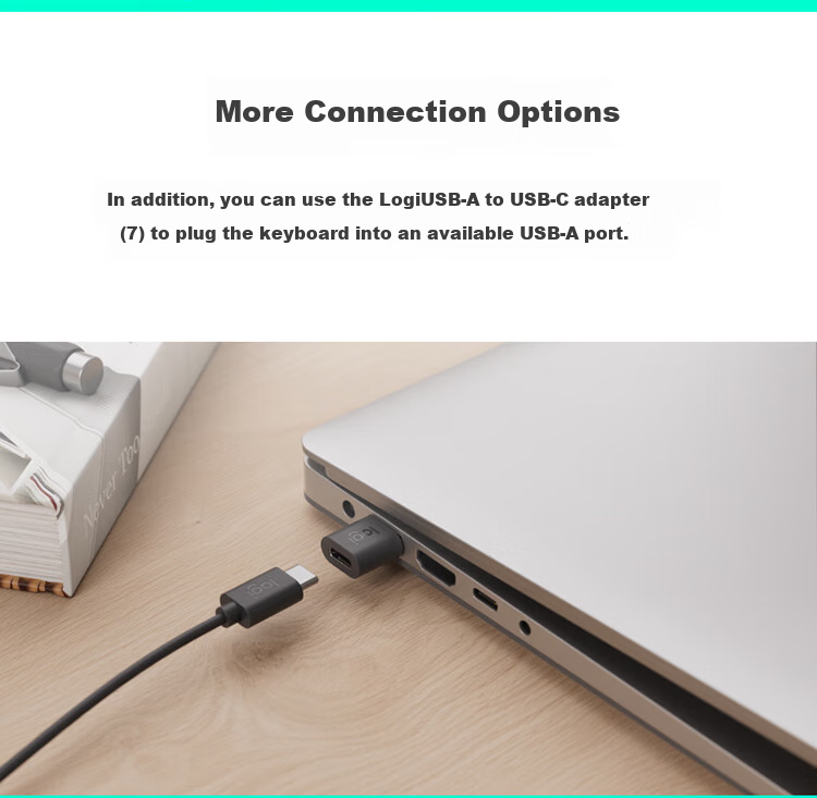 Logitech MX Keys Mini Wireless Bluetooth Keyboard, Premium Office Smart Backlit, with Receiver, Commercial Version, Graphite Black, 79 Keys 9