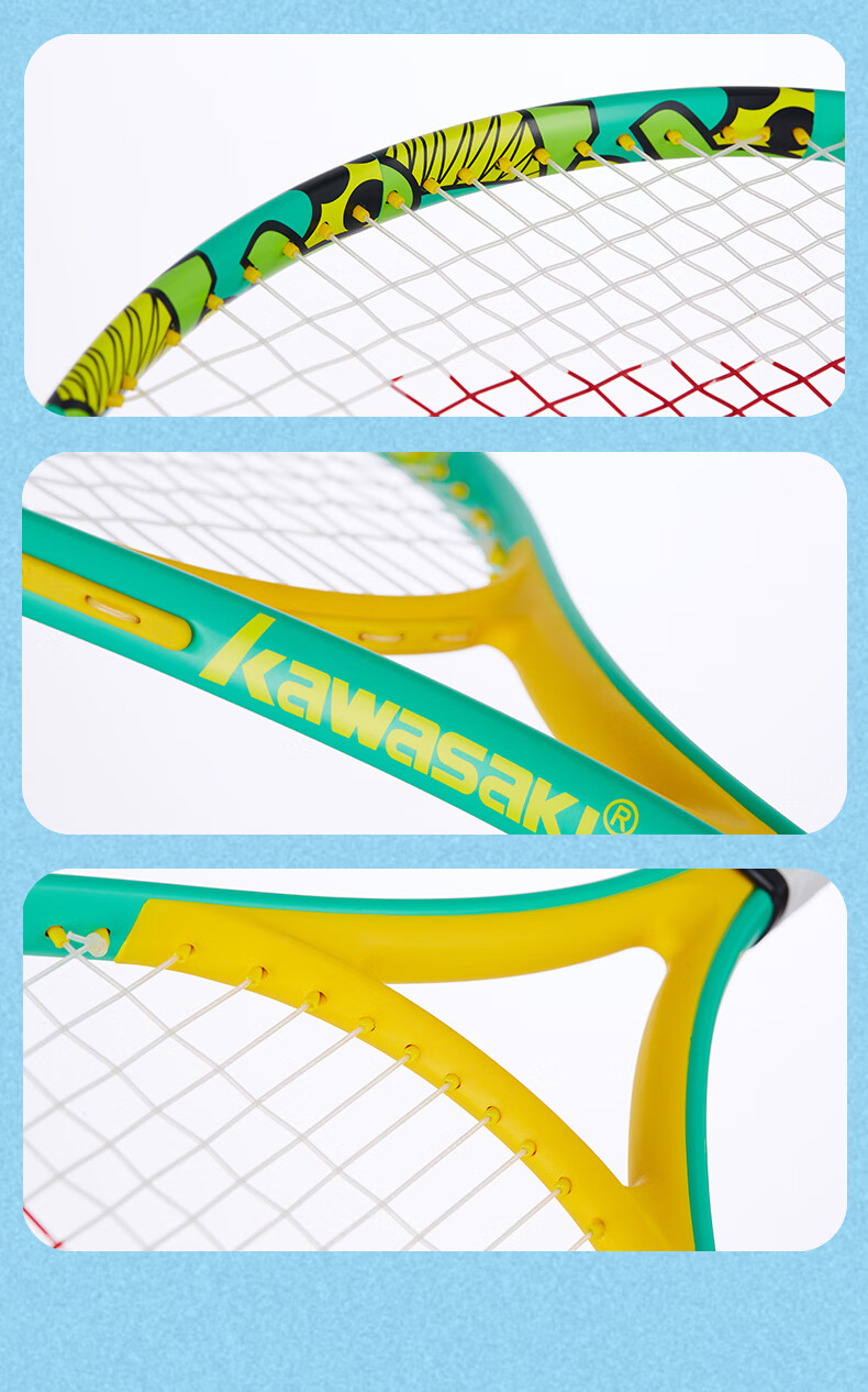 KAWASAKI Tennis Racket, Carbon Fiber, Adult Professional Beginner Single Racket SA-100 Navy Blue (Pre-Strung) 11