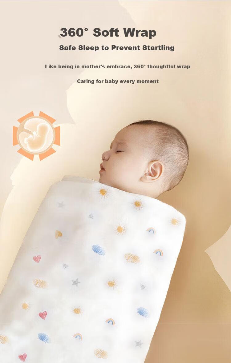 Aibaoshi Baby Swaddle Blanket Spring And Summer Pure Cotton Newborn Swaddling Cloth, Baby Anti-Startle Maternity Ward Wrap, Single Rabbit Cute Baby S738 3
