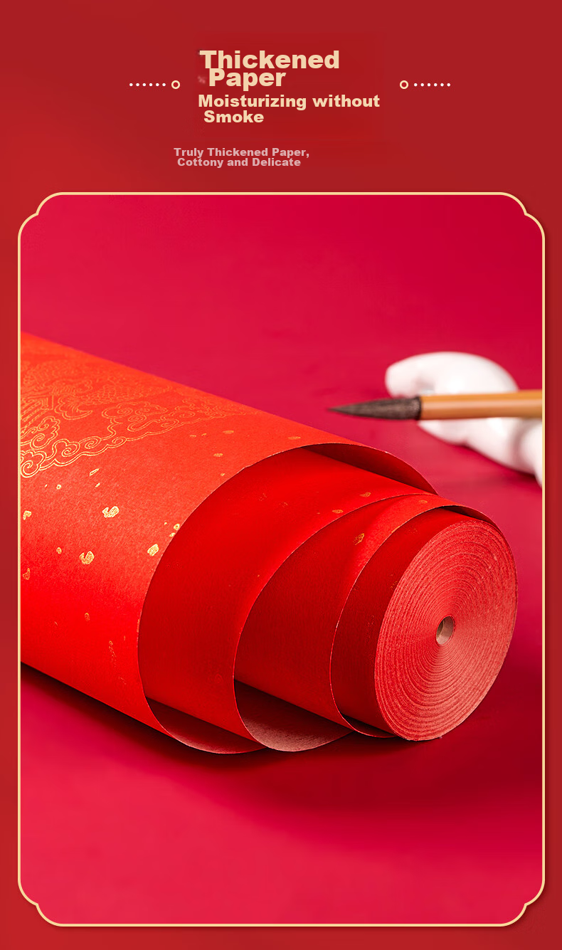 Liupintang Long Roll Daily Calligraphy Practice Paper, Small Regular Script Grid Half-Ripe Half-Mature Calligraphy Special Paper, Artwork Paper for Beginners' Handwriting Practice, Soft Pen Roll, Thickened Antique-Style Daily Calligraphy Paper, 20 Meters 9