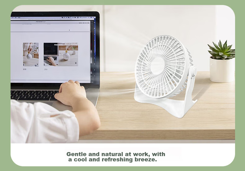 ALittleFlower [Desktop Fan] Desktop Fan, Small Quiet Fan, Latest 2026 Model with Ultra-Long Battery Life, Portable for Dormitory, Office And Students, USB Rechargeable 12