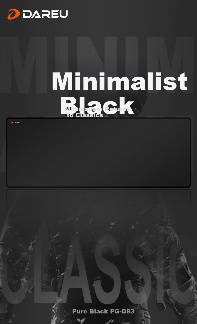 DAREU Gaming Mouse Pad, FPS Smooth Thickened Precision Edge-Locked, Computer Keyboard Office Extra Large Desk Mat, Pure Black 800*300*3mm, Unafraid of Contracts 1