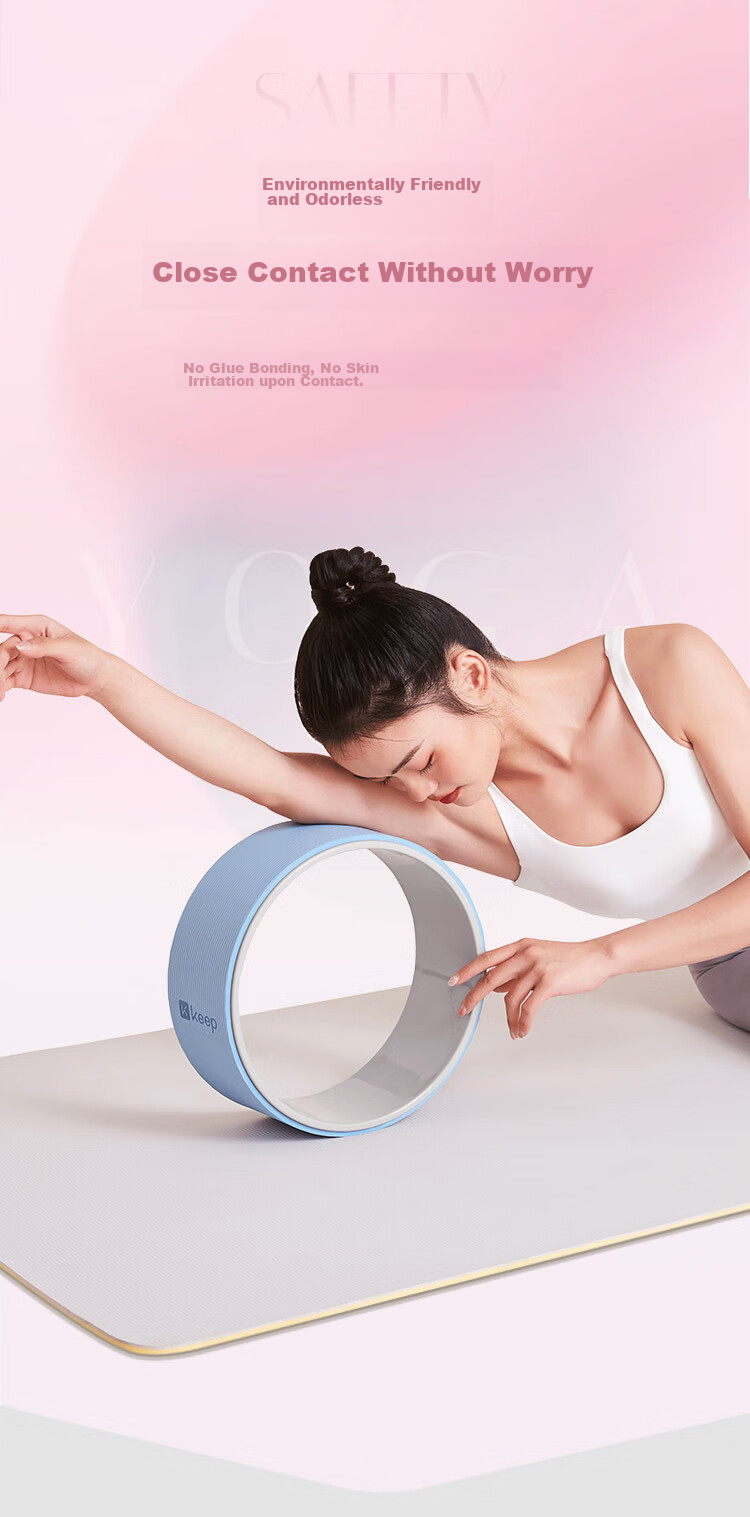 Keep Yoga Wheel, Beginner's Backbend Yoga Ring, Fitness Pilates Circle for Back Opening, High Stability Support, Pink/gray 11