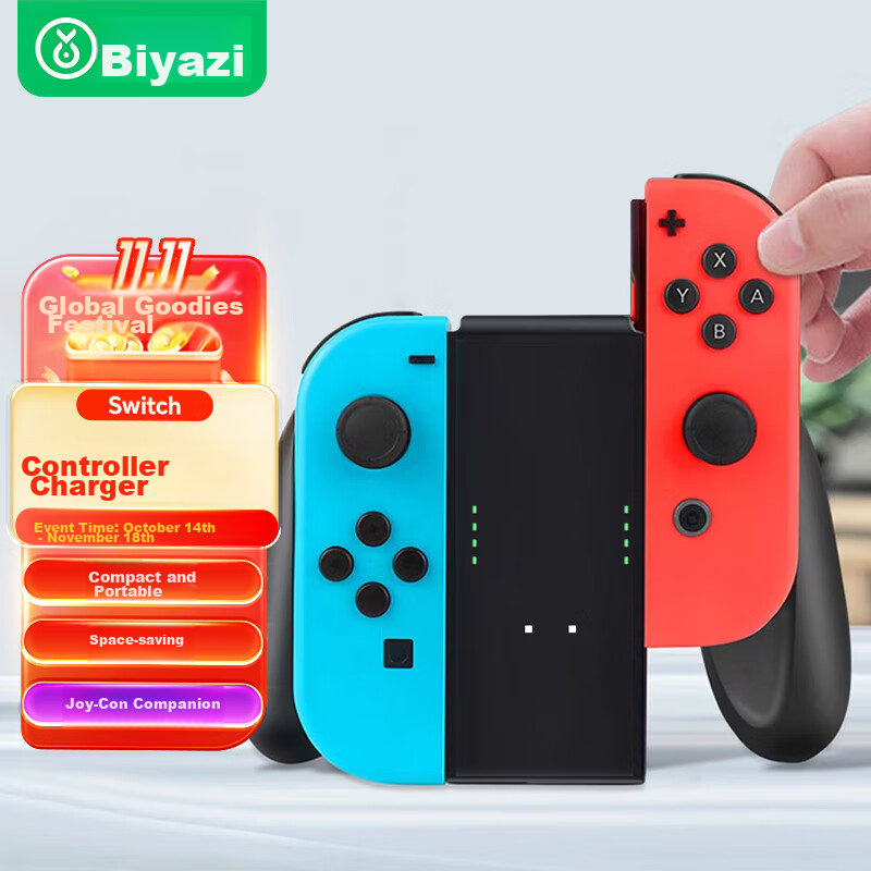 BIAZE Compatible with Nintendo Switch Game Controller Charger, NS PRO Controller Charging Grip/Joystick Game Controller Accessories, Detachable YX20