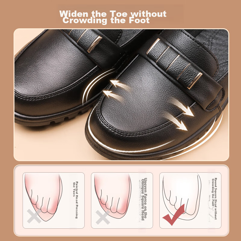 EGCHI Women's Mom Shoes, Non-Slip Soft Sole Slip-On Outdoor Casual Nurse Shoes H7522 Black Size 39
