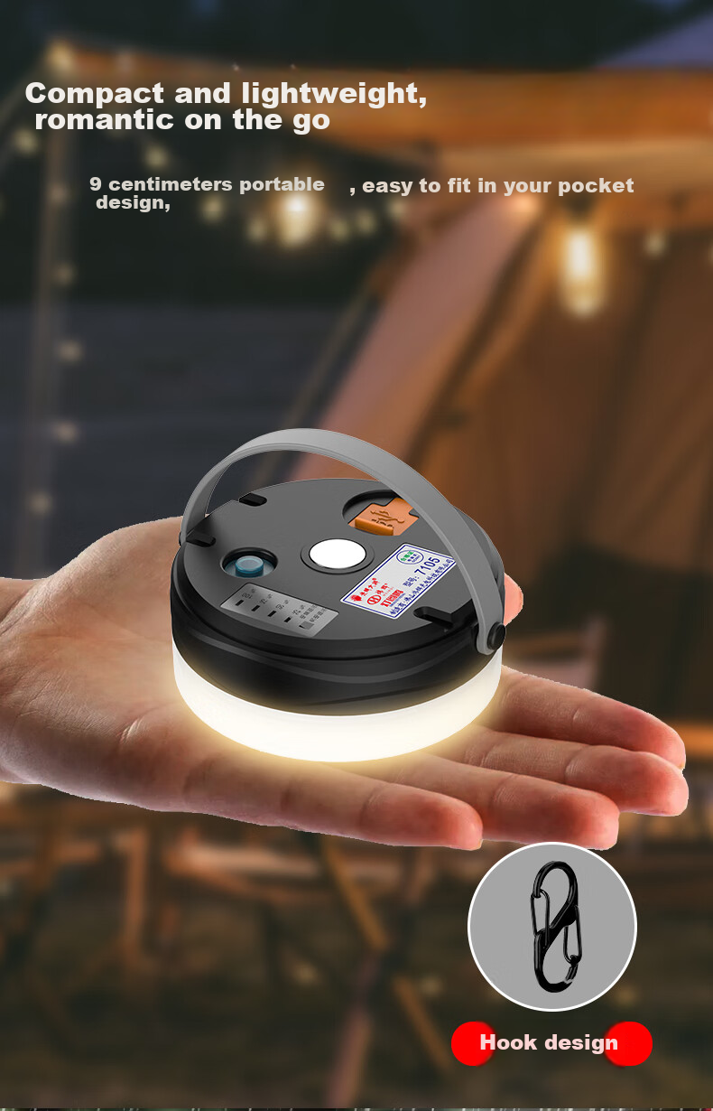 Guangmingdajiang Camping Light, High-Intensity Tent Lamp, Outdoor Ultra-Bright Camping Emergency Equipment, Hanging Lamp, Power Outage LED Rechargeable Lighting 7106 3