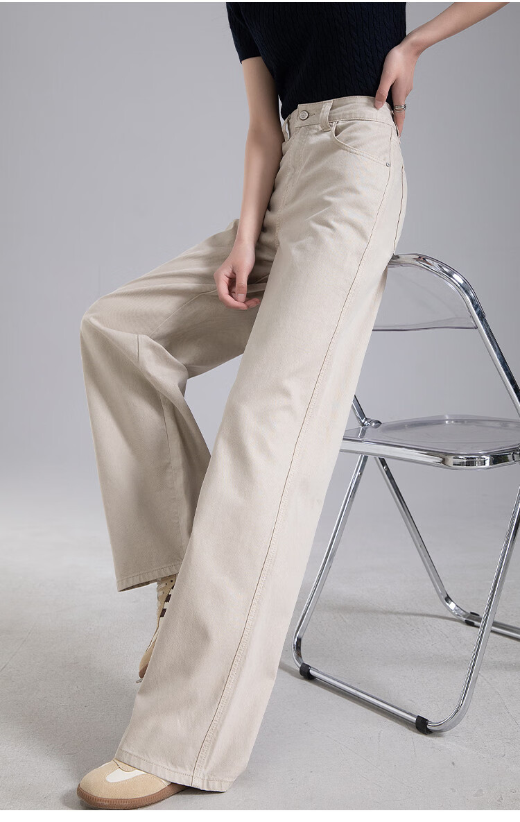 Dme [Lyocell Draping Wide-Leg Pants] Spring Women's Jeans, Loose-Fitting Slimming Straight-Leg Floor-Length Trousers for Wome 7