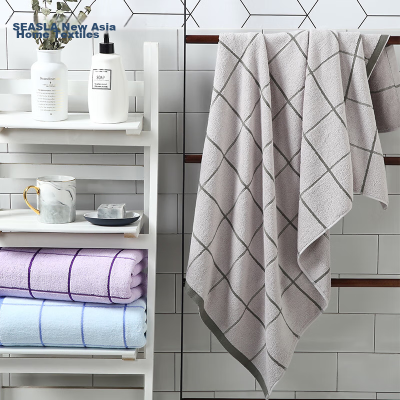 Xinya Cotton Bath Towel, Absorbent Adult Bath Towel, Pure Cotton for Men And Women, Large Bath Towel for Shower, Gray, 68*135cm, Sporty