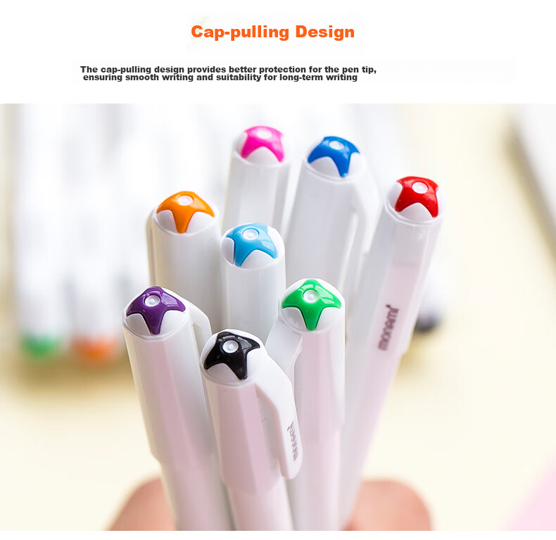 Monami [Back to School Essential] Monami (Monami) Needle-Tip Gel Pen Set with Frosted Colorful Barrel, Ballpoint Pen, Signature Pen, 0.5mm Black Ink, 02091-6 Pack 6