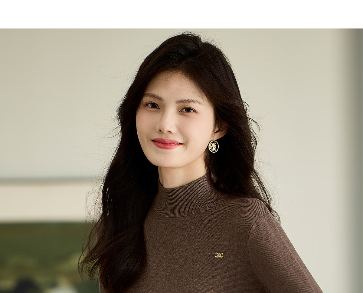 Taxiang Women's Semi-Turtleneck Knit Sweater, Autumn And Winter Inner Layering Solid Color Slim-Fit Pullover Sweater T143Z3040 29