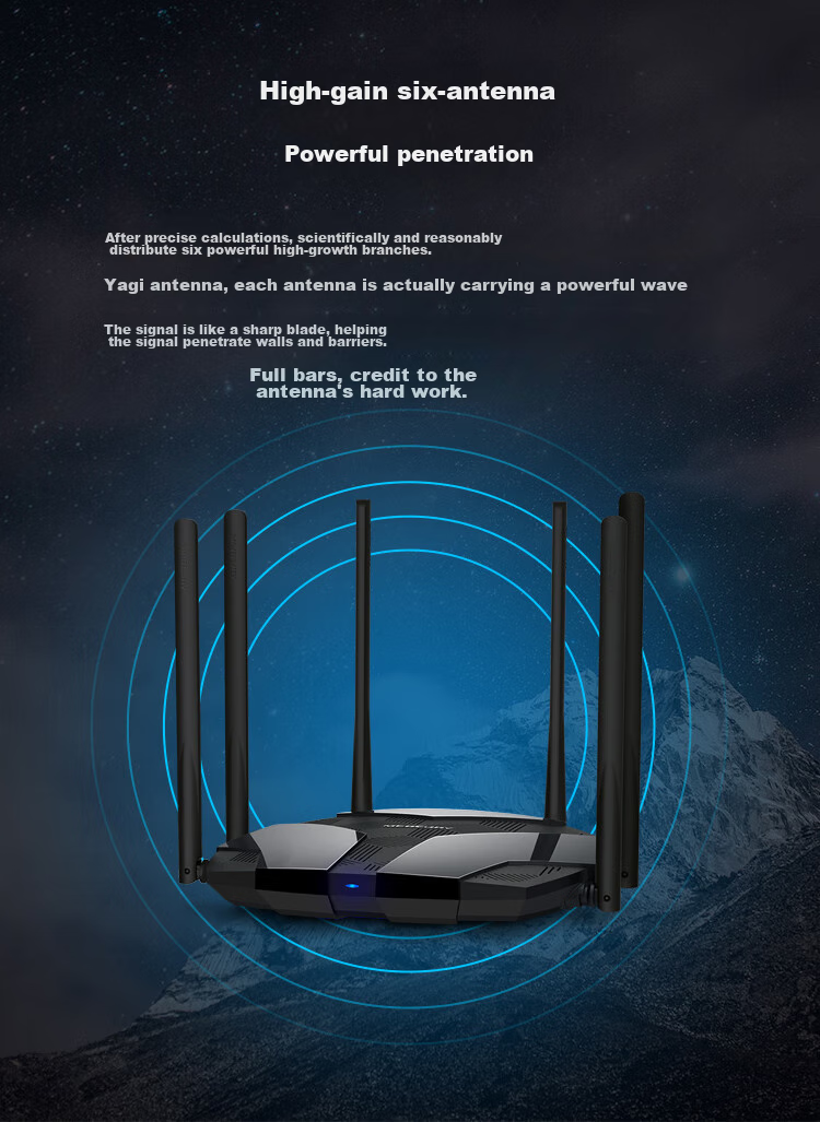 MERCURY Phantom Router D126 Dual-Band Wireless Router Stable Wall-Penetrating Smart Dual-Band WiFi 5G Home Fiber Broadband Large Apartment Six Antennas 3
