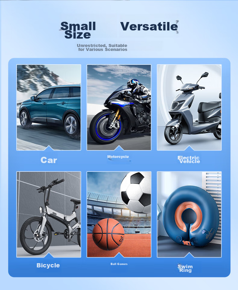 Tiejiangjun Car Air Pump, Tire Inflator, Wireless Pump, Outdoor Portable Air Compressor, Inflation Tool P13 16
