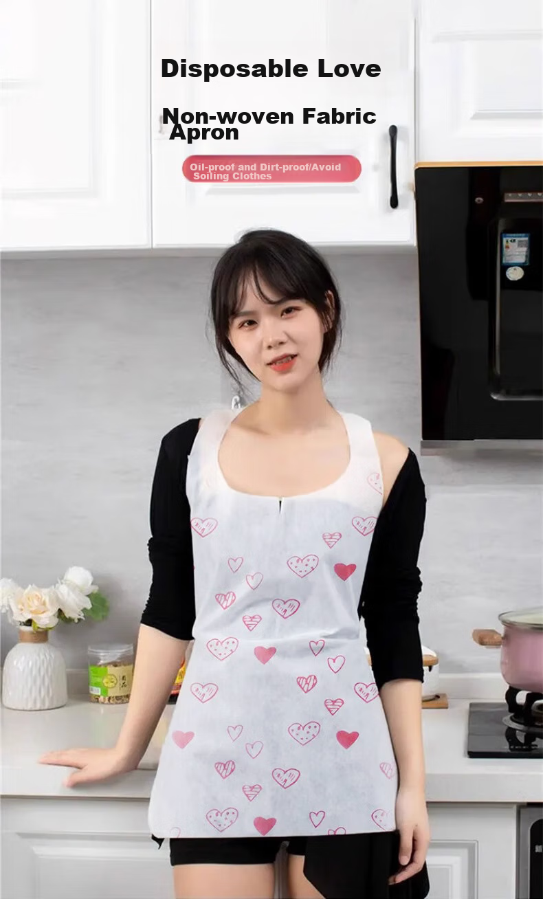 PINYU Disposable Apron, Comfortable And Breathable, Oil-Proof, Splash-Resistant, for Hot Pot Dining And Gatherings, Kitchen Neck Gaiter, Heart-Shaped Pullover Style 1