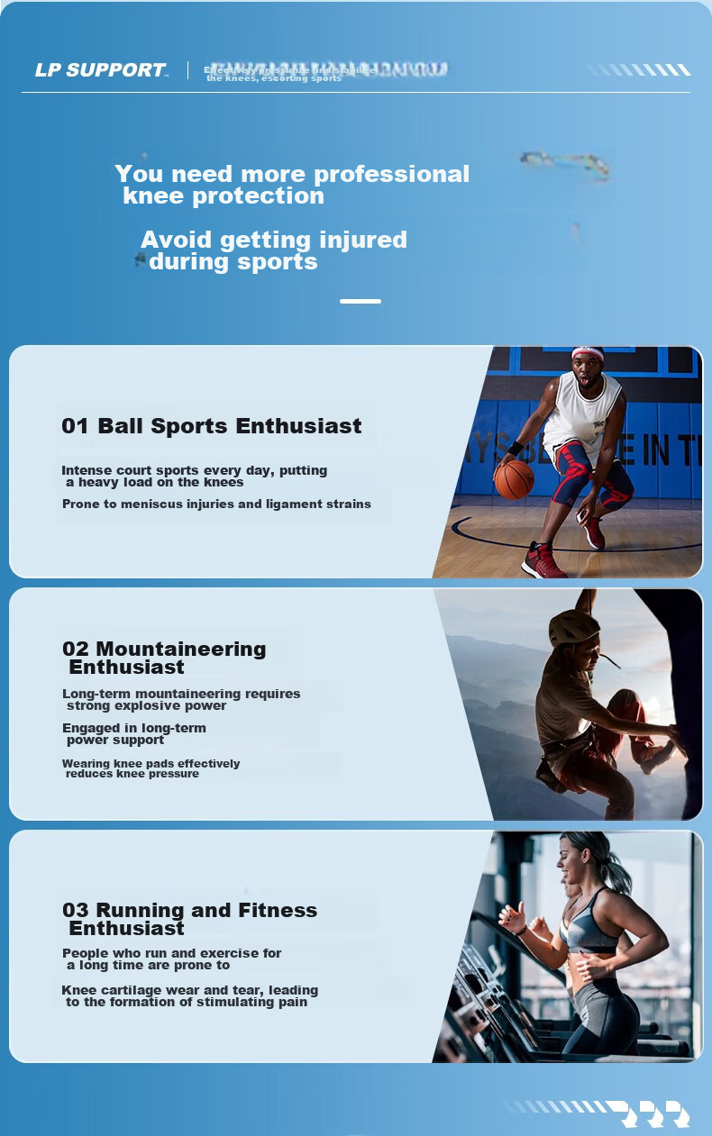 LP Sports Knee Brace with Spring Support for Basketball, Running, Badminton, Lightweight Breathable Meniscus Ligament Injury Protection Gear 3