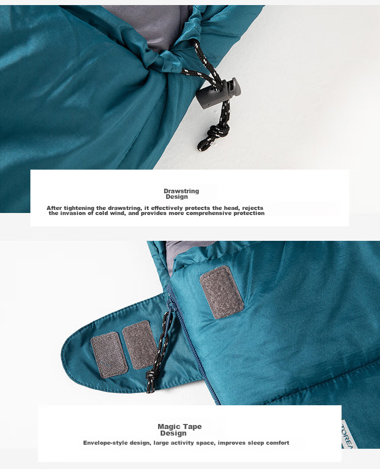 TOREAD Cotton Sleeping Bag, All-Season Outdoor Camping, Moisture-Proof, Portable, Envelope-Style, Thickened, Warm Blanket TECCCM90739 7