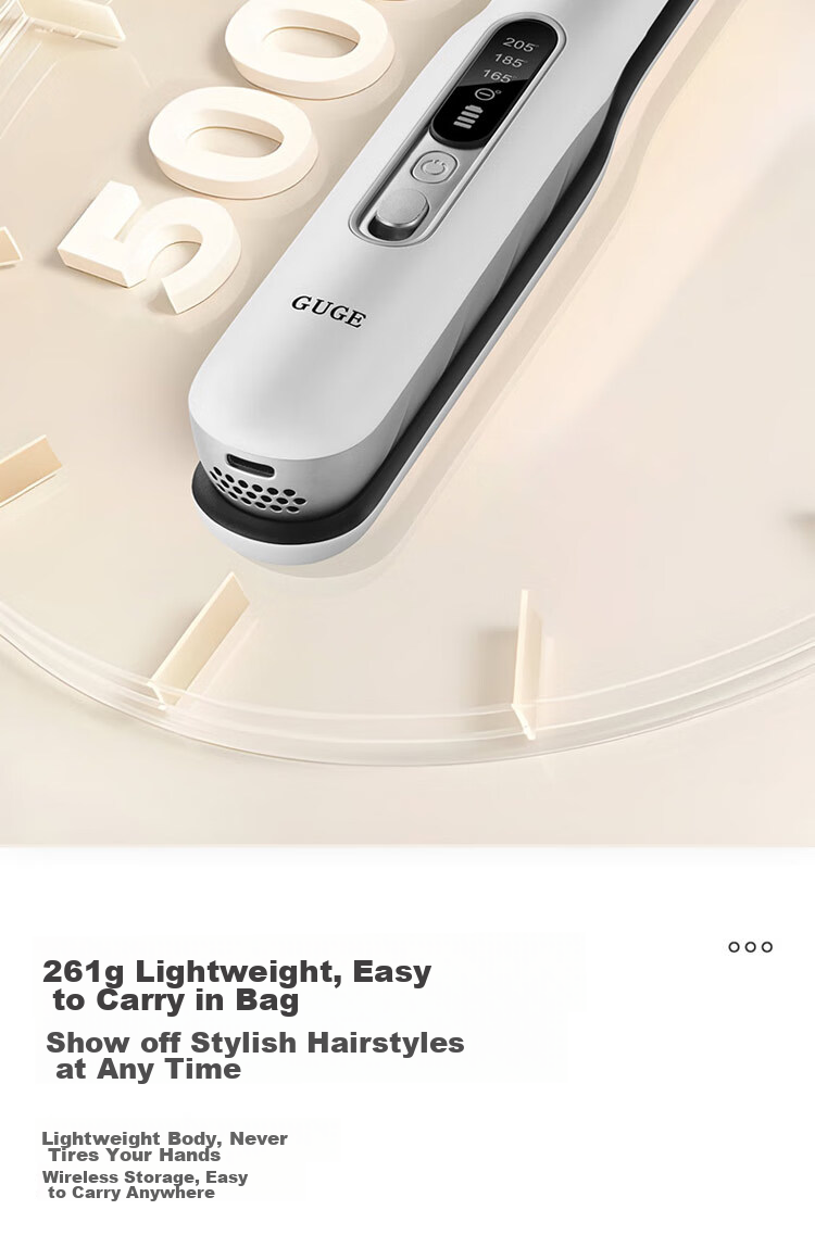 GUGE German [Wireless Portable] Straight Hair Iron, Negative Ion Straightening Iron, Gentle on Hair, Wireless Straightening Iron for Men And Women, Mini Small High Crown Straightening Iro 32