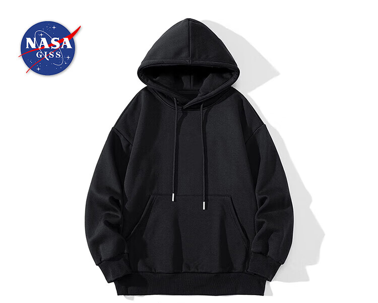 NASA GISS Official Collaboration Hoodie for Men And Teenagers, Trendy Loose-Fit Solid Color Sports Casual Versatile Jacket for Me 1