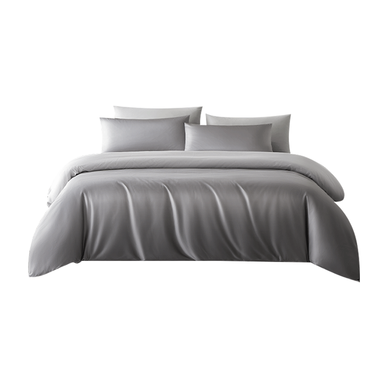 JD Original, 100-Piece Pure Cotton Bedding Set, 100% Long-Staple Cotton Sateen, Class A Luxury High-End Bed Sheet And Duvet Cover Set, for 1.8-Meter Bed, Phantom Gray