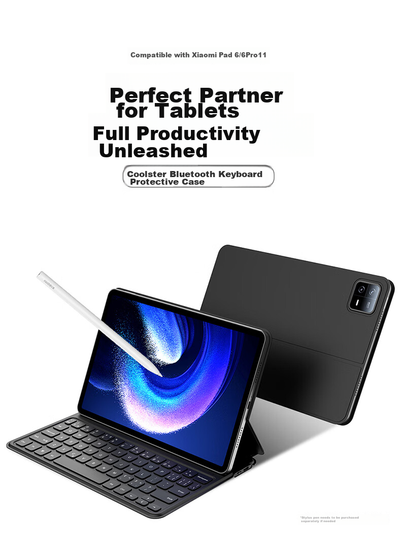COOLSTART Magnetic Floating Keyboard Case for Xiaomi Pad 7s Pro 12.5-inch Bluetooth Smart Sleep All-in-One Protective Cover with Large High-Refresh Pressure-Sensitive Touchpad White 1