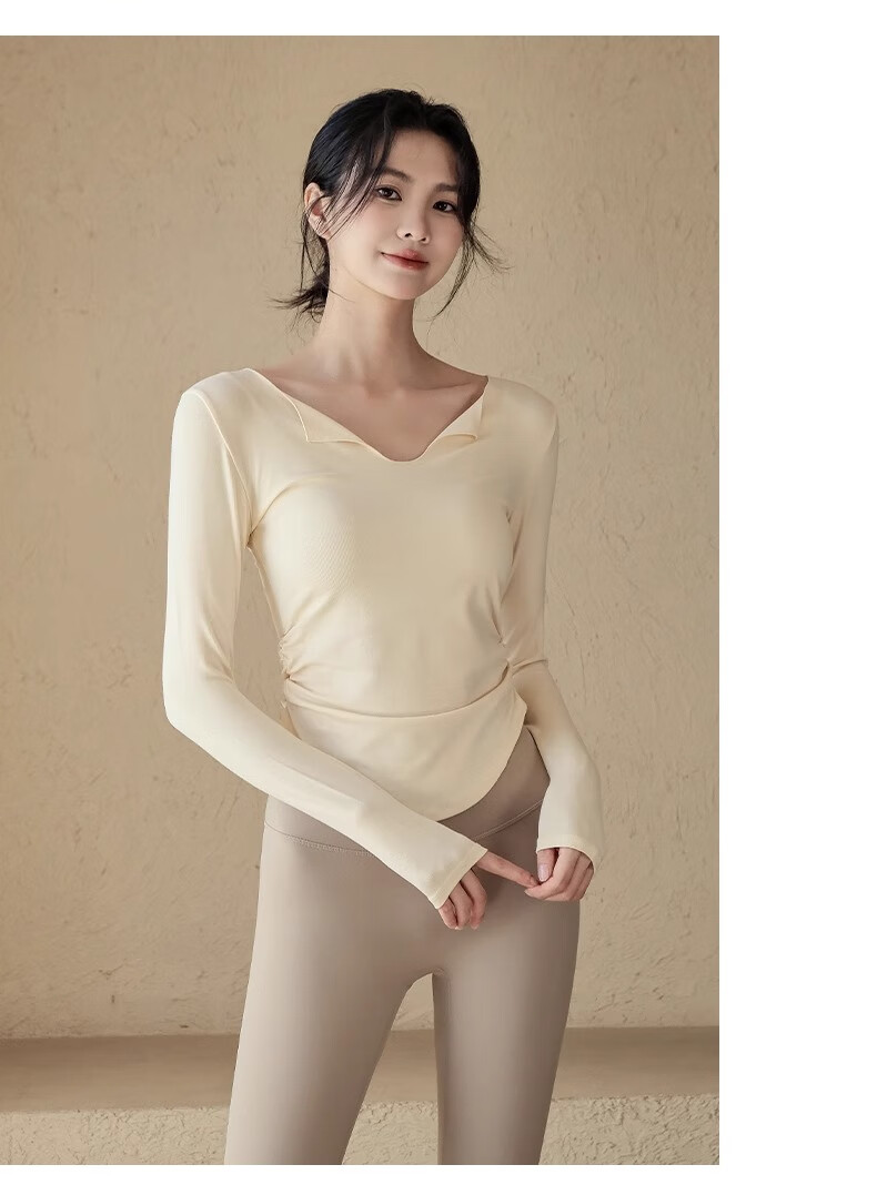 ACKDCS Yoga Top for Women, Slimming High-Elasticity Outer Wear Sports Top, Dance Pilates T-Shirt, Running Fitness Top 9
