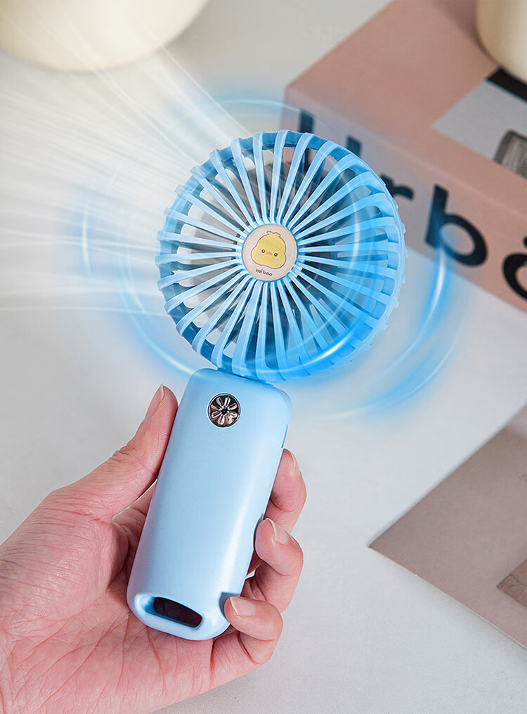Kingdee Handheld Mini Fan, Small Desktop Electric Fan, Dorm Fan, Mini Outdoor Desk Office Student Powerful Rechargeable High-Power Small Fan, Blue F1008 7