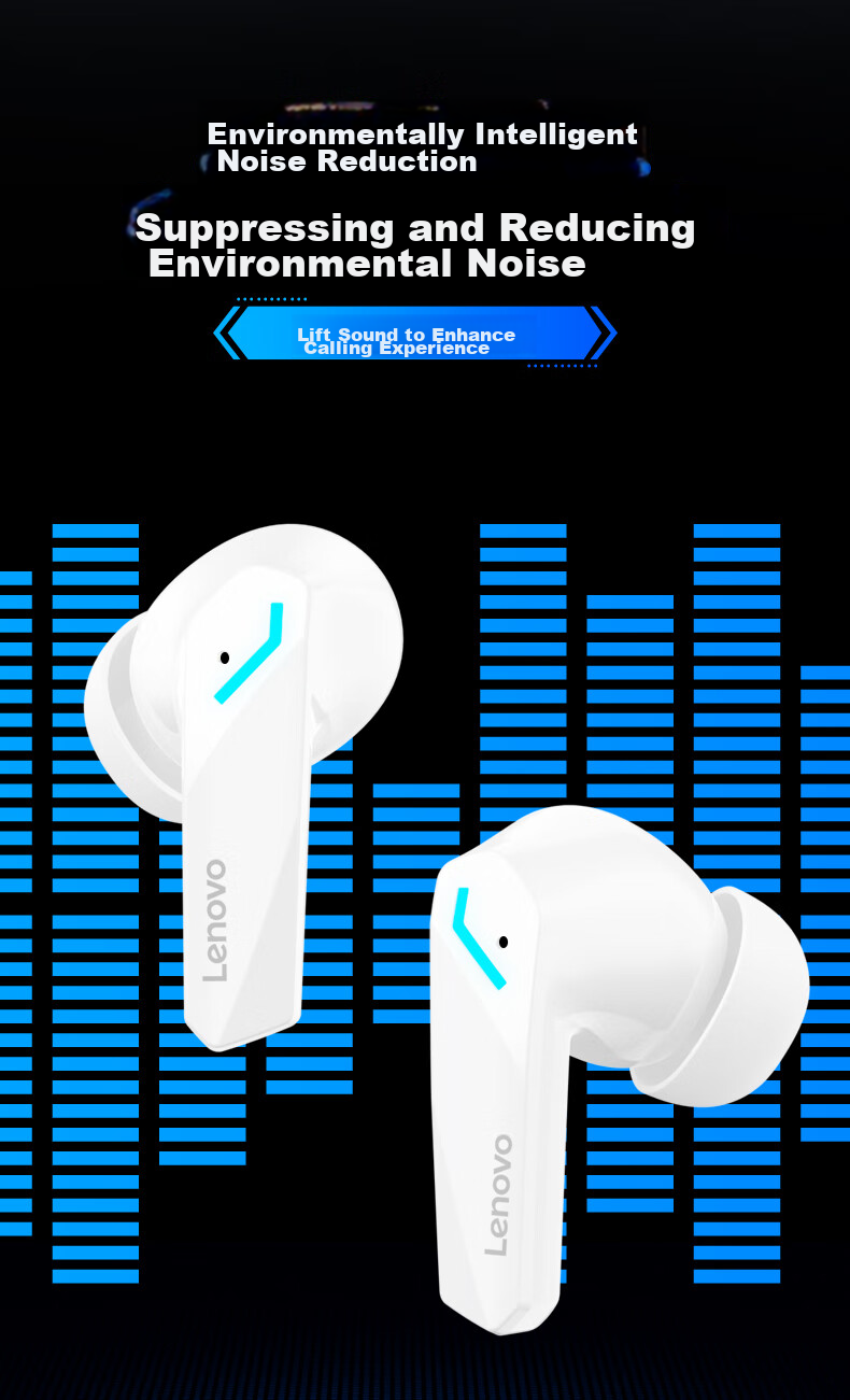 Lenovo GM2pro Black True Wireless Bluetooth In-Ear Earphones Gaming Low Latency Noise Cancelling Sports Music Long Battery Life Gift for Men Hot Sale 10W+ 8