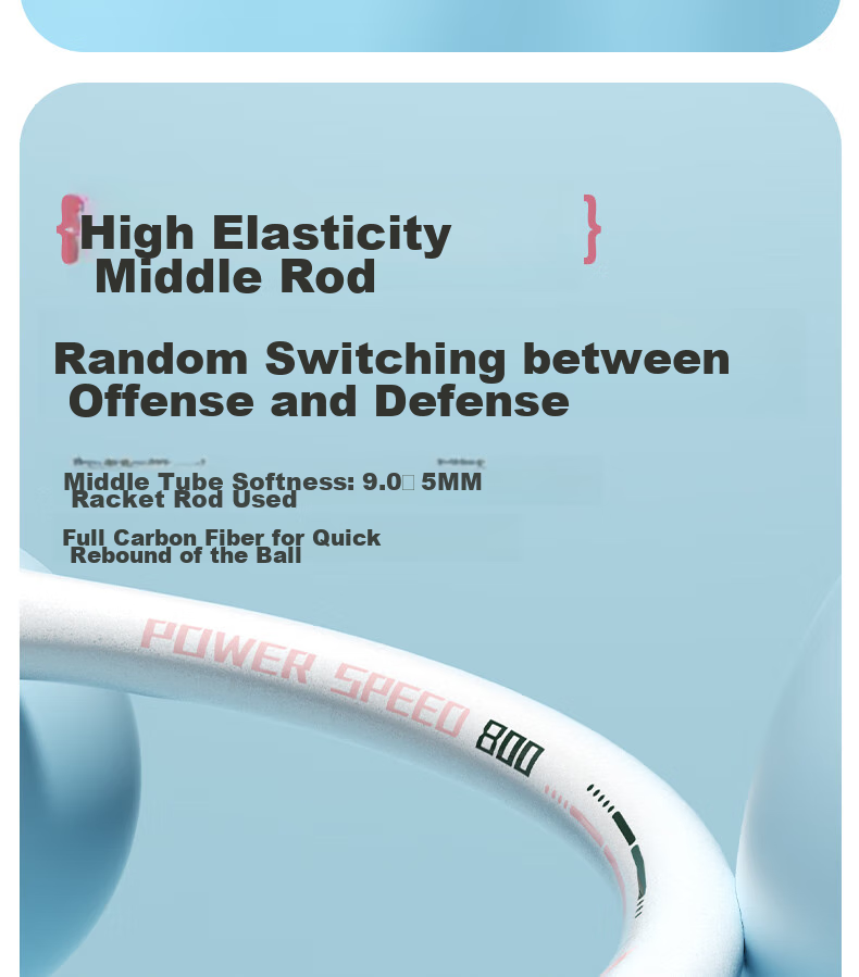361° Ultra-Light Full Carbon Badminton Racket, Single Racket, High-Power Offensive Type, Pre-Strung Finished Racket 6