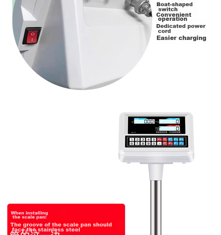 Demin High-Precision Electronic Scale for Commercial And Industrial Use, Counting And Pricing, Suitable for Express Delivery, Street Vending, And Floor-Standing Platforms, Weighing up to 100kg 13