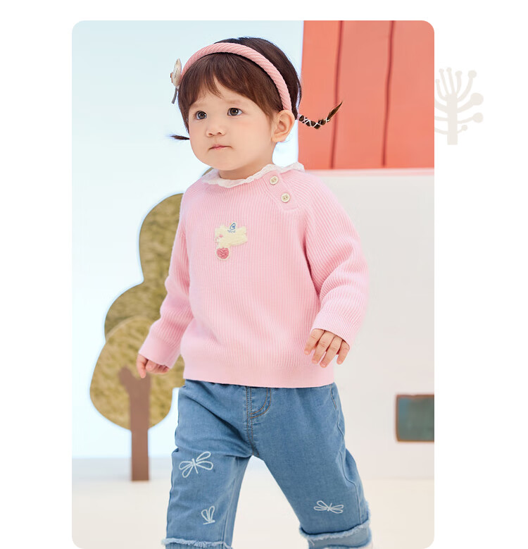 BALABALA Children's Clothing, Kids' Sweater, Boys' Knitwear, Girls' Inner Wear, 2025 Autumn Collection, Loose-Fitting Versatile Style, 209325103202 25