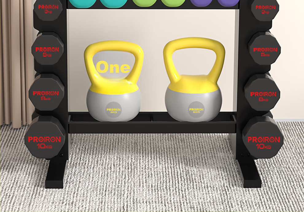 PROIRON Puli'ai Dumbbell Rack for Home Gym, Steel Four-Tier Multifunctional Storage Rack for Men And Women's Dumbbells 5