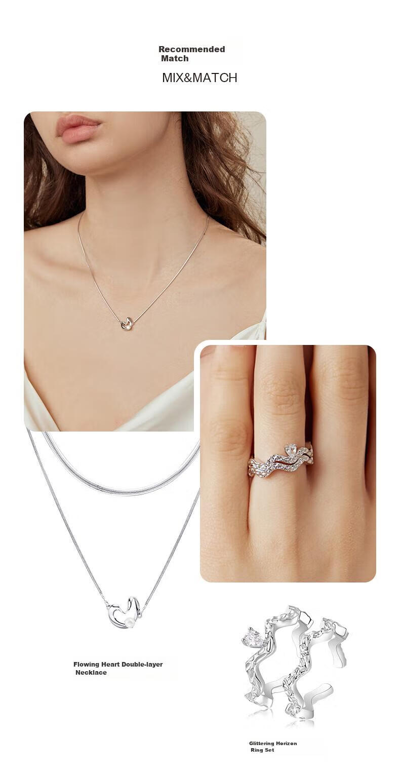 Arsis Qingjing Wave Light Ring Set for Women, Original Design, Open Ring Finger Ring, Versatile Birthday Gift for Girlfriend 8
