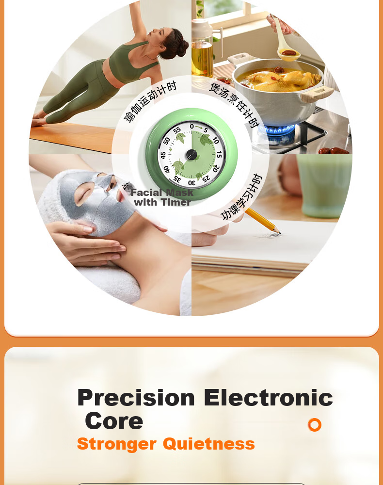 Timess Visual Timer, Kitchen Cooking Multifunctional Timer, Time Management Tool, Children's Dopamine, Back-To Season Gift 9