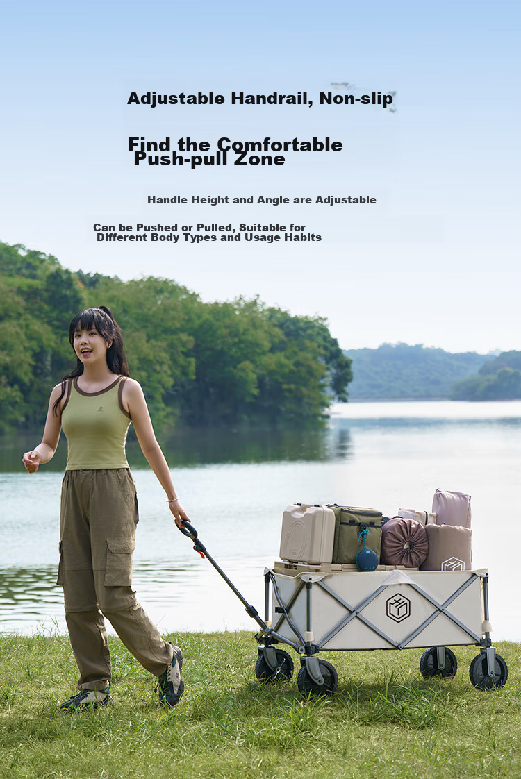 JD Original [600 Jin Capacity] Push-Up Outdoor Camping Cart Folding Trolley for Stalls And Carrying Dubai Sand 7