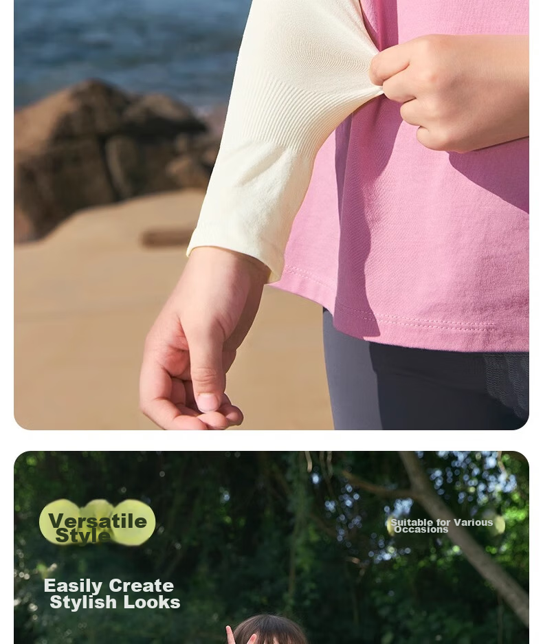 Niduoxiong Children's Ice Sleeves, Sun Protection Baby Arm Covers, Boys And Girls Summer UV-Resistant Sleeve Protectors, Breathable Arm Guards 5