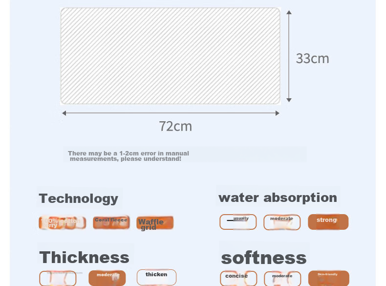 Grace Towel, 7A Antibacterial Class A Pure Cotton Highly Absorbent Men's And Women's Sports Face Towel, Blue/gray/beige, Pack of 3 12