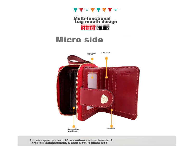 Xiaoxiongyilian Women's Wallet, Multi-Card Slots, Multifunctional Coin Purse, Fashionable Short Wallet for Women, Christmas And New Year Gift, Christmas Present 6