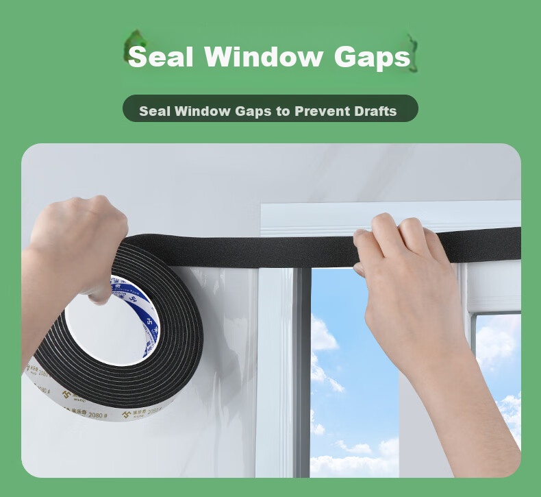 Mileqi Single-Sided Foam Tape, Shock-Absorbing And Anti-Collision, for Door Gaps Sealing And Buffering, 3mm Thick * 50mm Wide * 5m Long, 1 Roll Package 9