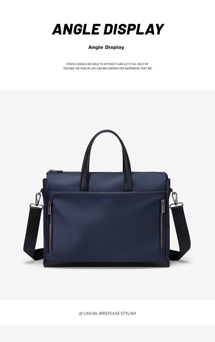 GOLF Business Briefcase, Large Capacity Handbag for Men, Can Hold 15-Inch Laptop, Horizontal Style with Multiple Compartments, Casual Shoulder Crossbody Bag for Men, 5I768305J, Navy Blue 15
