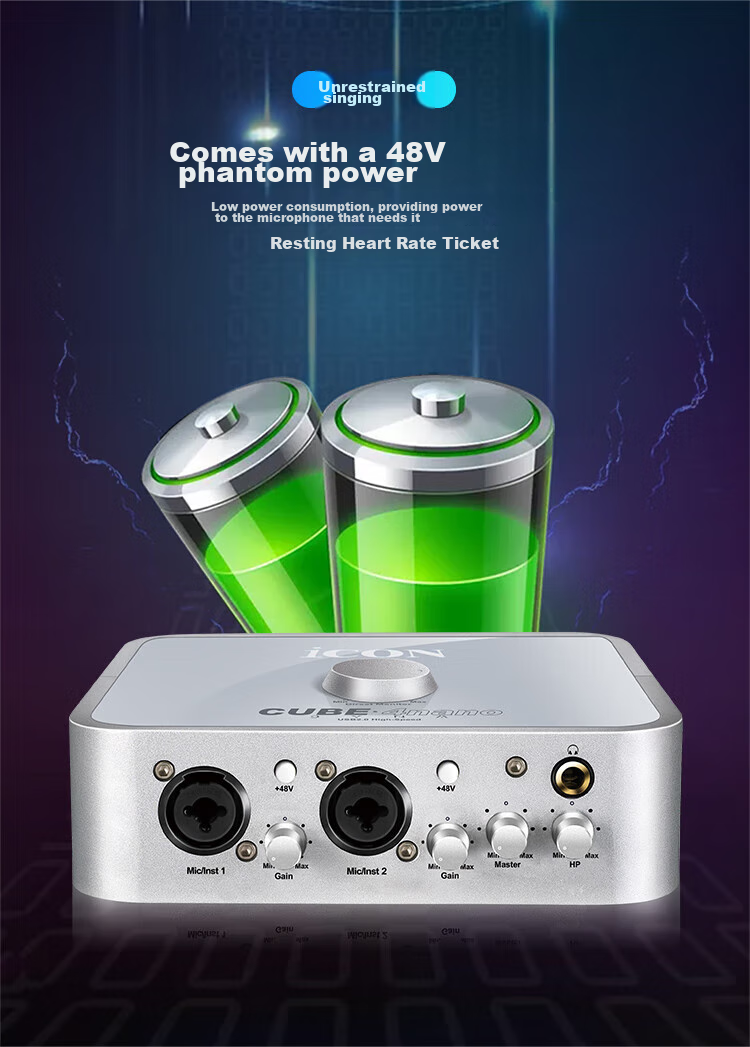 Aiken ICON 4nano Sound Card, Computer Sound Card for Live Streaming Equipment, Live Streaming Sound Card for Streamers, Shouting, Performances, Recording, Voice Acting, Chatting, Karaoke Singing, Specialized Sound Card for Debugging 6