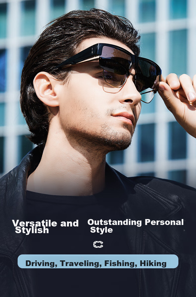 CAXMAN Sunglasses Clip-On for Nearsighted Glasses, Polarized Driving Sunglasses for Men And Women, Sunglasses Holder for Prescription Glasses 2