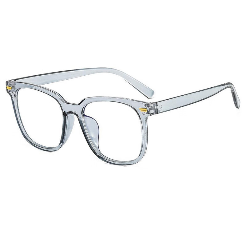 Baixiaoshe Blue Light Blocking Glasses-2009 [Transparent Gray Frame], Retro Frame Anti-Radiation Unisex Non-Prescription Glasses