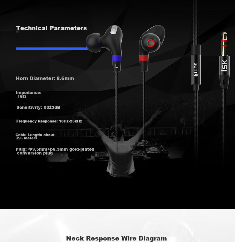 ISK SEM9 In-Ear Sports Monitoring Headphones for Mobile Phones, Computers, Sound Cards, Karaoke, Recording, Live Streaming Monitoring with Ear Return, High-Fidelity Gaming And Music Earplugs, Comfortable to Wear 13