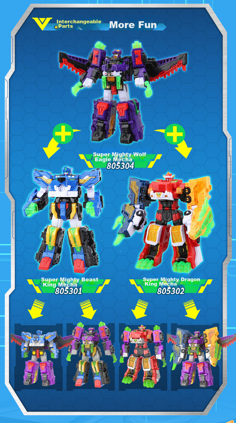 Mini Force X Super Power Beast King Mecha Season 5 Fule Transforming Toy Lion Bull Battle Vehicle Combo Boys Gift 9