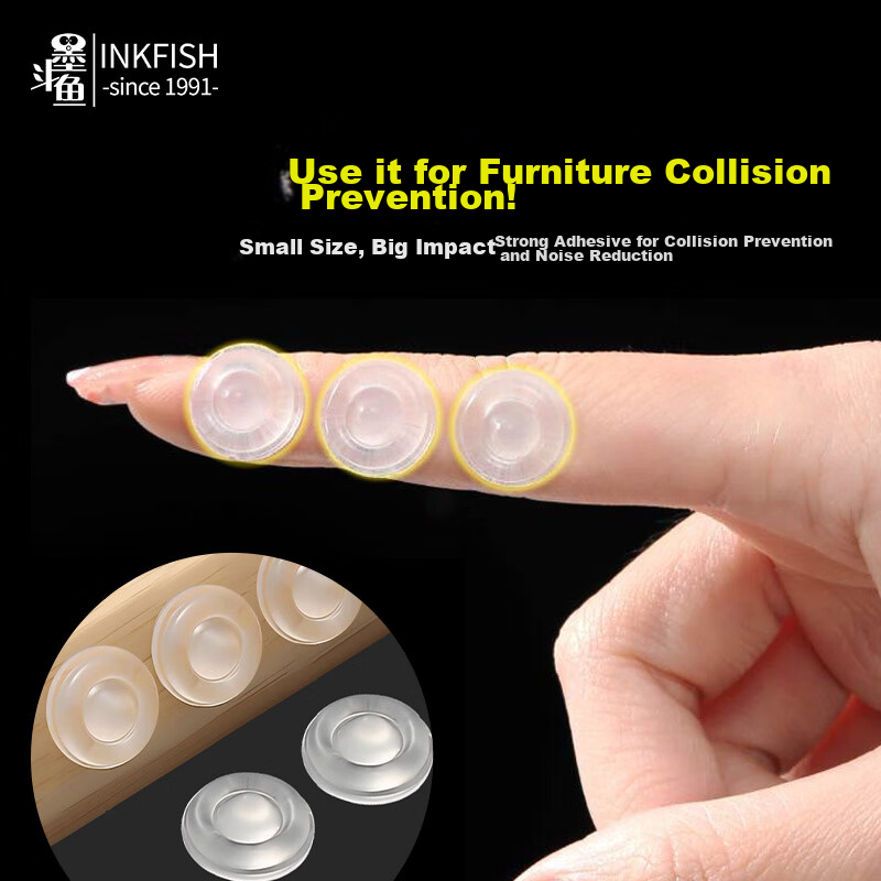 Modouyu Anti-Collision Stickers, Silicone Furniture Cabinet Door Bumper Pads, Handle Anti-Collision Particles, Refrigerator Transparent Anti-Collision Gadget, 50 Pieces
