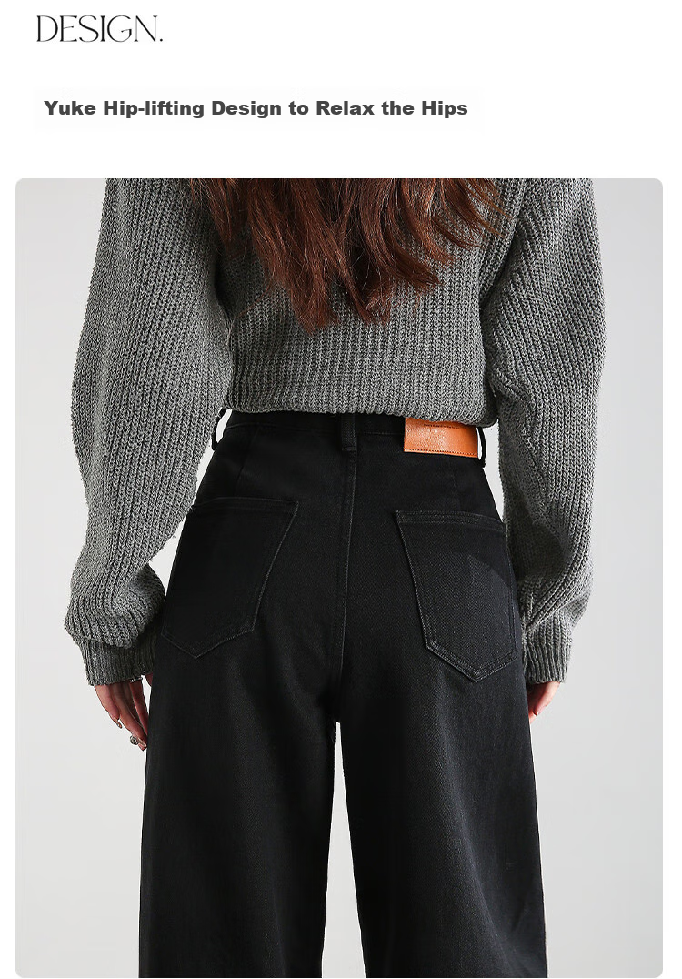 Dme Loose-Fitting Dad Pants Winter Harem Pants Women's Carrot Pants Fleece-Lined Jeans Women's Fleece-Lined Night Black S 13