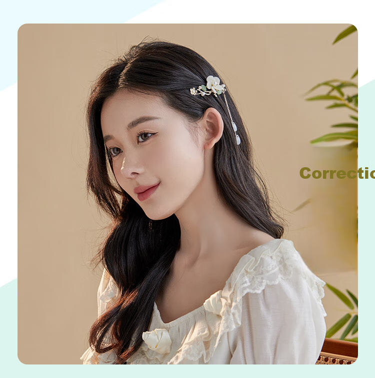 CHIMERA New Chinese-Style Hanfu Qipao Hair Clip, Tassel, Back of Head Clip, Bangs Clip, Hair Accessory, Women's Mid-Autumn Festival Gift 7