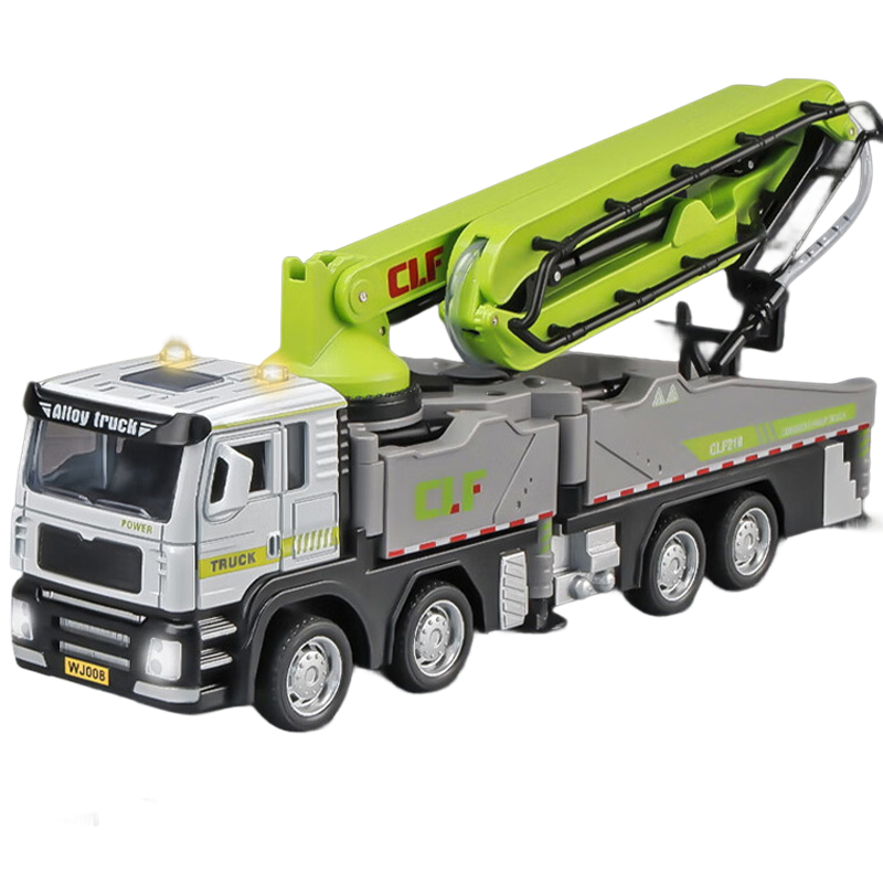Yixuan Toys Large Alloy Engineering Vehicle Water Spray Mud Concrete Pump Truck Alloy Car Model Boys 6-1 Gift